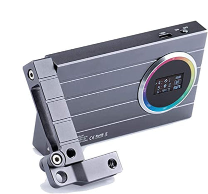 Godox M1 RGB LED Full Color Video Light,Pocket Size RGB Mini Video Light，13W 2500k-8500k Adjustable,CRI97 TLCT97,Music Beats Light Function and 40 FX Lighting Effects with Aluminum Alloy Shell(Gray) - color: Gray