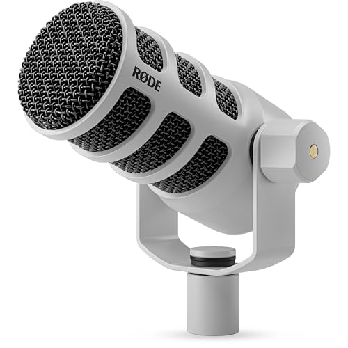 Rode PodMic USB White Dynamic Broadcast Microphone with Rode SC27 Black USB-C to USB-C Cable and StreamEye Adjustable Boom Arm