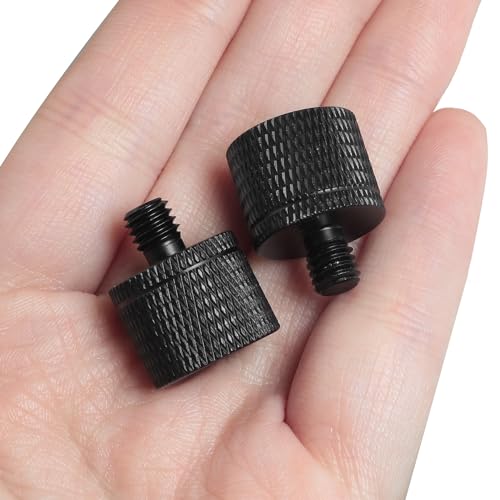 2PCS Gimbal Camera Tripod Conversion Screw 1/4 Female to M6 Male Tripod Mount Thread Adapter Used for Connecting SLR Configurations Monopods Ball Heads Black Color
