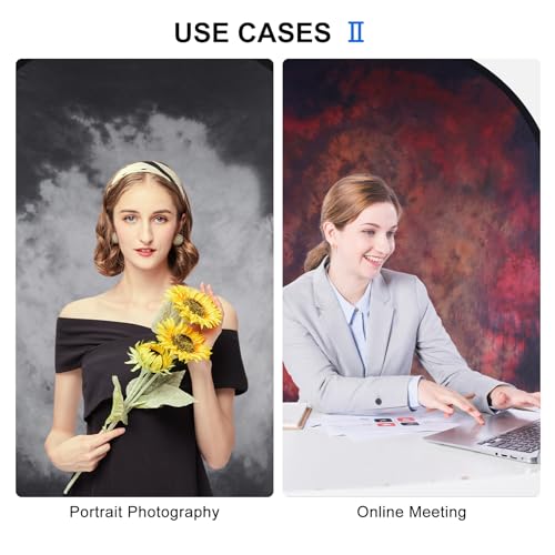 Selens 2 in 1 Collapsible Backdrop 55.12 * 78.75inches Pop Up Backdrops for Portrait Photography, Video, Live Stream(Red/Grey) - color: red/grey
