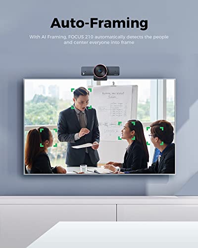 WYRESTORM 4K AI Tracking Conference Webcam, Auto Framing & Presenter Tracking, 120° Wide Angle, Dual Noise Cancelling Mics, Privacy Cover, USB Plug & Play, Zoom Certified for Teams Meeting Rooms - size: 210
