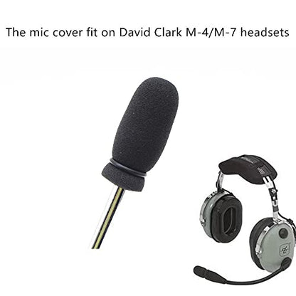 10 Pack Soft Mic Foam Covers Windscreens for David Clark M-4/M-7 Lightspeed Aviation Headsets Microphone