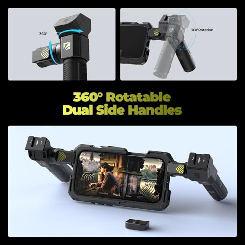 Freewell Genius Rig Cage for iPhone 17 Pro Max - Magnetic Filter Slot & 17mm Lens Mount, Tool-Free Setup, Multifunctional Tripod/Monopod Handle, Bluetooth Remote | Magnetic Filter Slot & 17mm Lens Mount, Tool-Free Setup, Multifunctional Tripod/Monopod Han