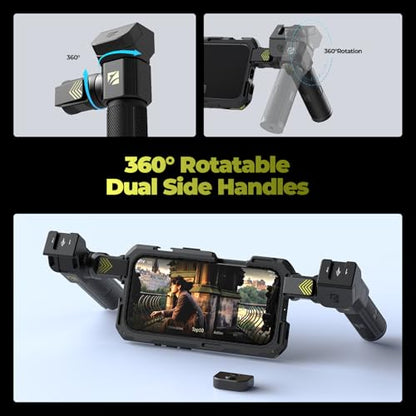Freewell Genius Rig Cage for iPhone 17 Pro Max - Magnetic Filter Slot & 17mm Lens Mount, Tool-Free Setup, Multifunctional Tripod/Monopod Handle, Bluetooth Remote | Magnetic Filter Slot & 17mm Lens Mount, Tool-Free Setup, Multifunctional Tripod/Monopod Han