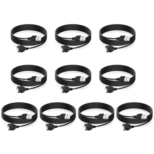Smays USB Extension Cable 6 ft 10-Pack, Male to Female, USB-A 2.0 Extender Cord Multipack - color: Black, size: 6 Feet