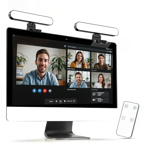 Monitor Light Bar for Computer & Laptop – Remote&Touch Control, Streaming Video Light, Adjustable Key Light for Desk & Zoom Meetings, Screen Lamp with Remote Control, USB Powered Computer Light