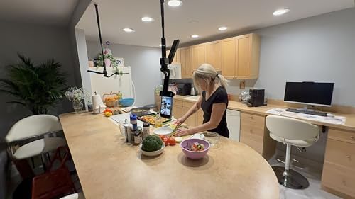 Magnetic Ceiling Phone Holder for Overhead Video Recording | Auto tracking for cooking, fitness, unboxing, DIY, beauty, for solo creators
