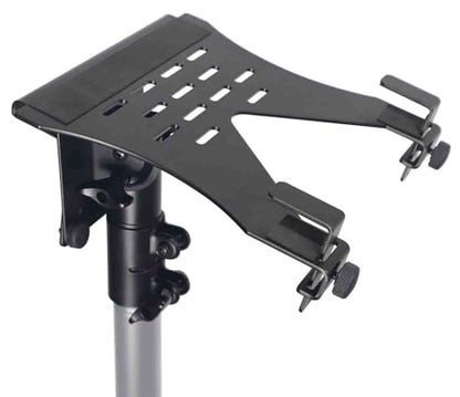 ProX X-LTF01BL Universal Laptop Tray + VESA Monitor Mounting Bracket fits on Speaker Stand 1-3/8" Pole Black