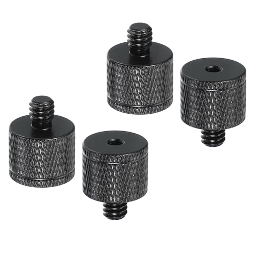 PATIKIL Tripod Screw Adapter M5 Female to 1/4" Male, 4 Pcs Tripod Nut Connectors Camera Mount Screw Camera Double Head Converter for Microphone Holder Magic Arms Accessories, 20 mm - size: M5 Female to 1/4" Male,20 mm