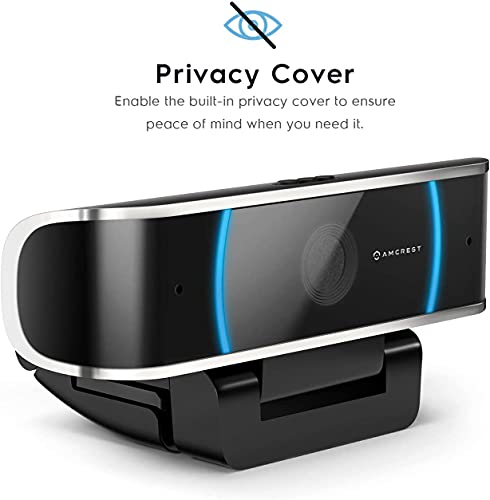 Amcrest 5-Megapixel Webcam with Microphone, Web Cam USB Camera, Computer HD Streaming Webcam for PC Desktop & Laptop w/Mic, Wide Angle Lens & Large Sensor for Superior Low Light (AWC5100)