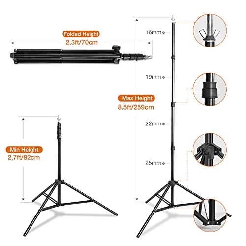 Yesker 8.5X10ft Background Stand Backdrop Support System Kit Photo Video Studio Adjustable Backdrop Stand for Photoshoot Photography Parties Wedding with Carrying Bag - size: 8.5x10ft Backdrop Stand