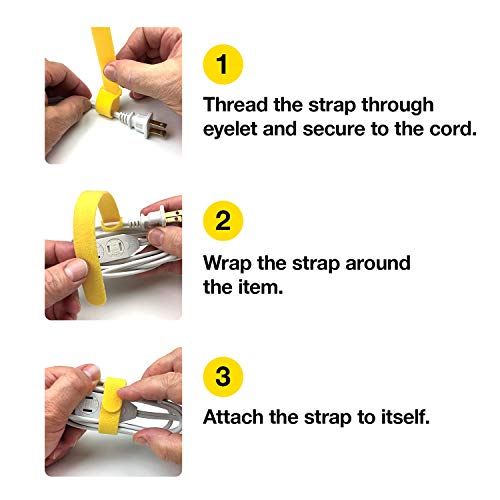 Wrap-It Storage Cable Management Value Pack - 40 Self-Gripping Cable Ties, 20 Cable Labels, 12ft Perforated Self-Gripping Roll - For Home, Office, Desk, Wire, Cable Wrap, Cord Management Organization