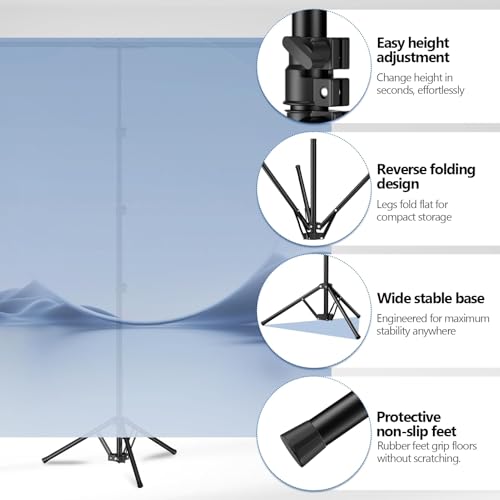 EMART 2-in-1 T Shape Backdrop Stand 8.7x7.1ft(WxH), Portable Photo Backdrop Stand Kit with Carring Bag and 6 Clamps, Adjustable Double Crossbar Green Screen Banner Holder for Party, Weeding, Photo Booth - size: 8.7x7.1ft