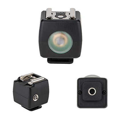 JJC Optical Flash Slave Trigger, Hot Shoe Sync Adapter with PC Socket,Optical Sensor & 1/4"-20 Threaded Socket Cold Shoe for All Flashes Speedlight with Standard ISO 518 Hot Shoe-1 Pack