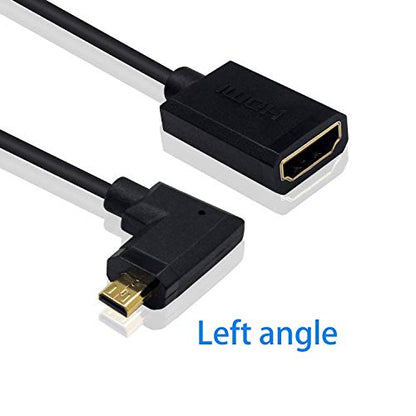 Duttek 90 Degree HDMI to Micro HDMI Extension Cable 6 Feet/1.8M, Left Angled Micro HDMI Male to HDMI Female Coiled Cable for Gopro Hero and Other Action Camera/Cam - size: Left Angled Male to Female 1.8M