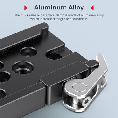 SmallRig Quick Release Mount Plate for Arca-Type, Baseplate Clamp with 1/4''-20 Threaded, 3/8''-16 Threaded and Lever - 2143B - style: Baseplate Clamp