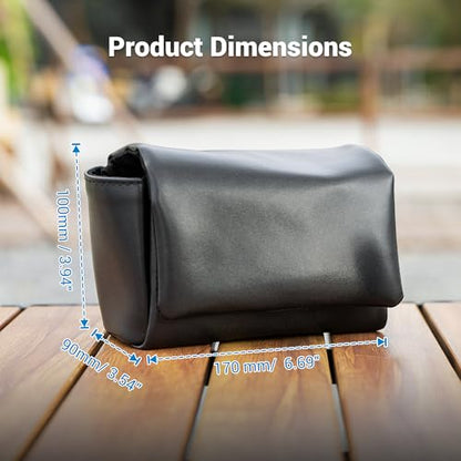 JJC Blue Leather Camera Case Bag for Fuji Fujifilm X100VI X100V X100F X100 VI V X-E5 XE5 X-E4 XE4 Canon PowerShot V1 Digital Camera, Protective Pouch with Magnetic Closure for Easy Access - color: Blue