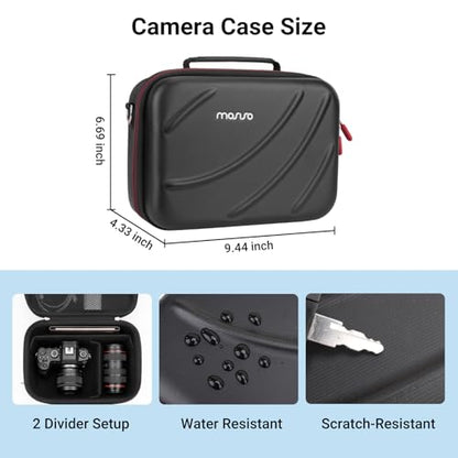 MOSISO Hard Shell Digital Camera Case, Travel Carrying Case for DSLR/SLR/Mirrorless Cameras, Len and Tripod&Shoulder Strap&3 Adjustable Dividers, EVA Case Compatible with Canon/Sony/DJI Mavic, Black