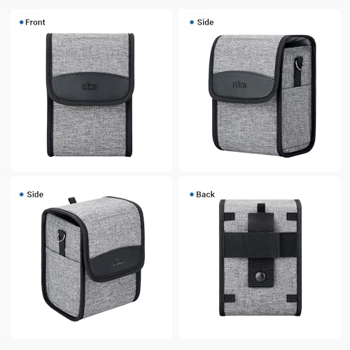 Compact Camera Case for Lumix L10 Fuji X100VI X-T30 II +13-33mm lens | Fits for X-T30 II +13-33mm A6600/Nikon Z30+ 16-50mm lens. Soft lining. Front+side pockets. shoulder strap,Anti Scratch - color: Compact Camera Case Gray