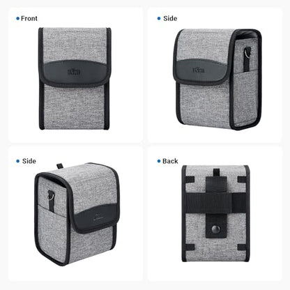 Compact Camera Case for Lumix L10 Fuji X100VI X-T30 II +13-33mm lens | Fits for X-T30 II +13-33mm A6600/Nikon Z30+ 16-50mm lens. Soft lining. Front+side pockets. shoulder strap,Anti Scratch - color: Compact Camera Case Gray