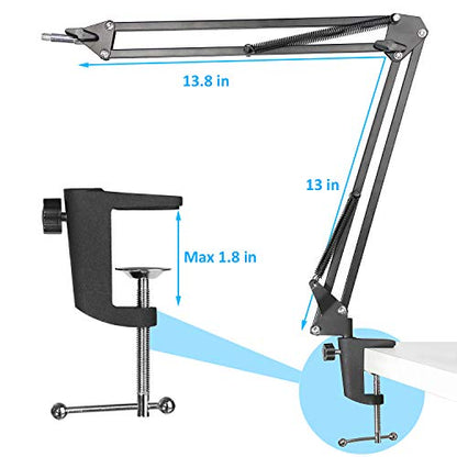K669 Microphone Boom Arm Mic Stand, Windscreen and Cable Sleeve Compatible with Fifine K669 669B USB Podcast Microphone to Recording and Streaming by YOUSHARES - color: K669 arm