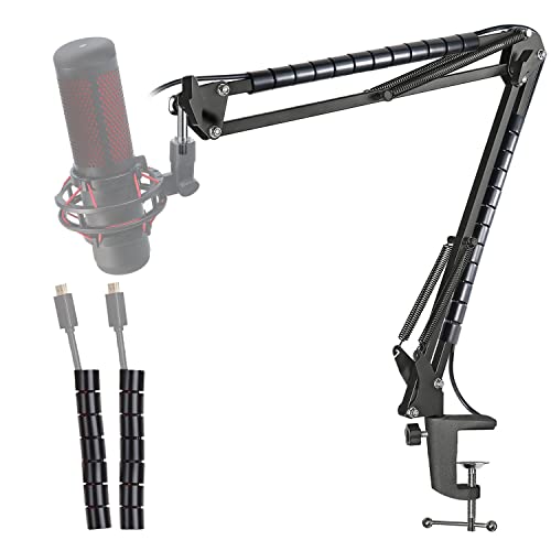 Mic Arm for HyperX QuadCast - Professional Boom Arm Compatible with HyperX QuadCast S and QuadCast Microphone, Adjustable Scissor Microphone QuadCast Boom Arm by YOUSHARES - color: Boom Arm with Cable Sleeve