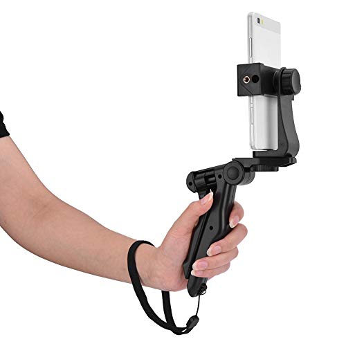 Phone Tripod Handheld Stabilizer, Adjustable Multiple Angles Compact Foldable High Compatibility, with Hand Grip for Vlogging Filming Smartphones