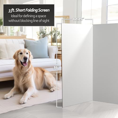 3 ft. Short White Temporary Cardboard Folding Screen - 3 Panels - size: 3 ft Short - 3 Panel