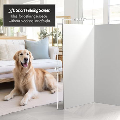 3 ft. Short White Temporary Cardboard Folding Screen - 6 Panels - size: 3 ft Short - 6 Panel