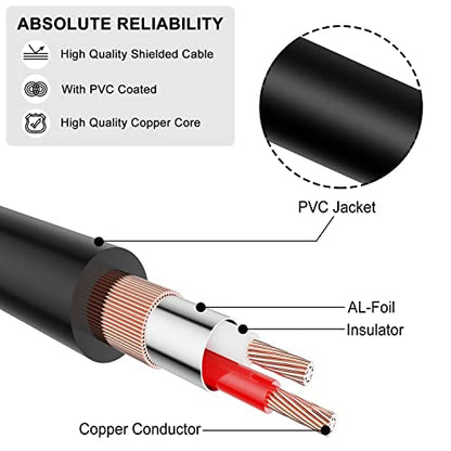 J&D 3.5mm to 1/4 Headphone Adapter Cable, Gold Plated Audiowave Series 3.5mm 1/8 inch Female TRS to 6.35mm 1/4 inch Male TRS Stereo Audio Cable for Mixer Guitar Piano Amplifier Speaker, 6FT - size: 6 Feet