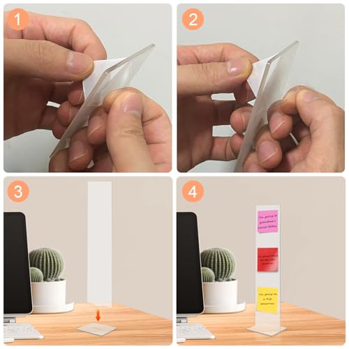 Detachable Acrylic Monitor Memo Board & Memo Message Board Holder by Computer Screen Sticky Note Stand Message Panel Reminder for Office Desk Accessories.2PCS Clear - color: Clear