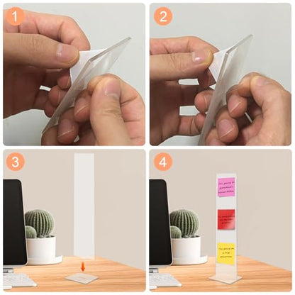 Detachable Acrylic Monitor Memo Board & Memo Message Board Holder by Computer Screen Sticky Note Stand Message Panel Reminder for Office Desk Accessories.2PCS Clear - color: Clear