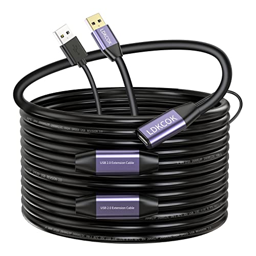 USB 2.0 Type A Male to A Female Active Repeater Extension Cable 75ft, High Speed 480 Mbps - color: Metal shell, size: 75FT