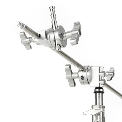 PHOCUS 4.92inch Long Double Stud 5/8" Baby Pin Attach with Super Clamp, Grip Head for Photography Lighting