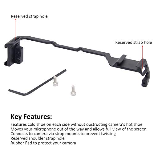 Easy Hood Dual Cold Shoe Adapter Relocation Plate,Extension Cold Shoe Mount | Aluminum Alloy Dual-Head Cold Shoe, Multi-Interface, External Camera Hot Shoe