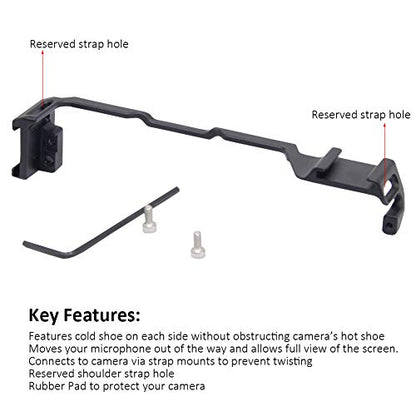 Easy Hood Dual Cold Shoe Adapter Relocation Plate,Extension Cold Shoe Mount | Aluminum Alloy Dual-Head Cold Shoe, Multi-Interface, External Camera Hot Shoe