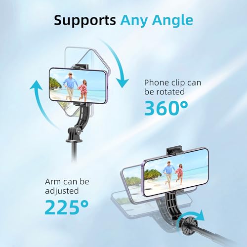 51" Selfie Stick Tripod, Extendable Cell Phone Stand with Remote, Aluminum Alloy Smartphone Travel Tripod Phone Stand for iPhone 15/14/13/12 Pro Max, Samsung, Huawei, GoPro - color: Black, size: 51in-Aluminum Pole