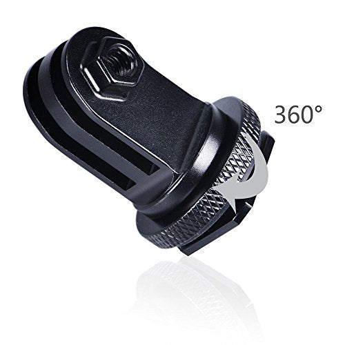 Smatree Full Aluminum Tripod Screw to DSLR Camera Flash Cold Shoe Mount Adapter Compatible for Gopro Hero 13/12/11/10/MAX/9/8/7/6/DJI OSMO Action 5 pro, Aluminum Shoe Mount Adapter