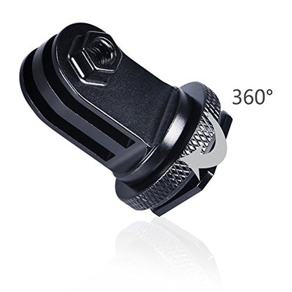 Smatree Full Aluminum Tripod Screw to DSLR Camera Flash Cold Shoe Mount Adapter Compatible for Gopro Hero 13/12/11/10/MAX/9/8/7/6/DJI OSMO Action 5 pro, Aluminum Shoe Mount Adapter