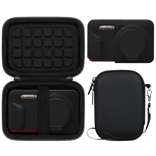 BOVKE Bundle Kit Case for KODAK PIXPRO FZ55 - Hard Carrying Storage Box with Silicone Protective Cover, Travel Holder Bag with Soft Skin Case Sleeve Set for FZ55 Digital Camera & Accessories, Black - color: Black