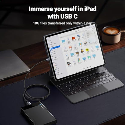 UGREEN 10 Gbps Micro B to USB C Hard Drive Cables, 6.6FT USB C to Micro B, External Hard Drive Cable Compatible with MacBook Pro/Air, iPad/Tablet, iPhone, Samsung Galaxy S24, WD Seagate etc - size: 6.6 FT