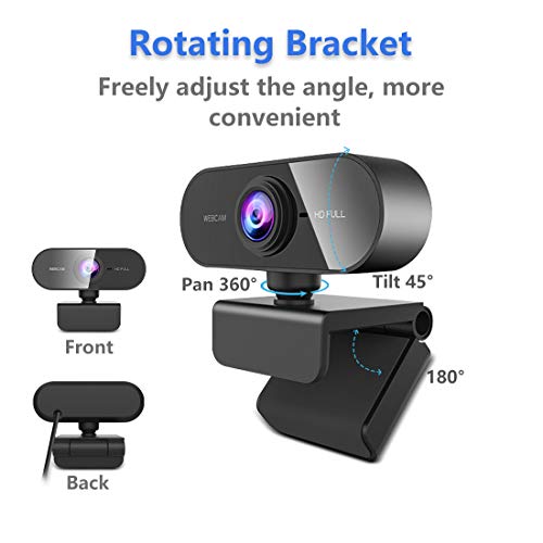 FWV Webcam with Microphone&1080P HD Web Cam,Stand for PC/MAC/Laptop/Desktop, Wide Angle Web Cameras for YouTube,Skype,Zoom,Xbox One,Video Calling,Studying and PS4 - color: Black -PC, style: 1080p webcam