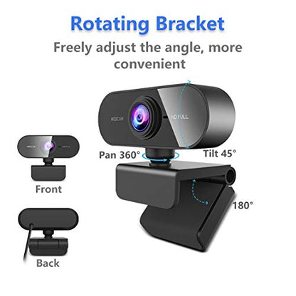 FWV Webcam with Microphone&1080P HD Web Cam,Stand for PC/MAC/Laptop/Desktop, Wide Angle Web Cameras for YouTube,Skype,Zoom,Xbox One,Video Calling,Studying and PS4 - color: Black -PC, style: 1080p webcam
