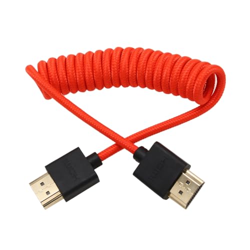 HDMI 4K 120p 8K Cable Braided Coiled for Ninja V SmallHD Blackmagic Monitor Sony A7RV A7m4 FX9 Canon C400 C70 C500II Lumix S1H Nikon Z9 Camera Type A HDMI 2.1