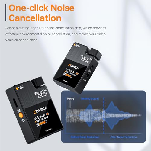 COMICA BoomX-D2 PRO Wireless Lavalier Microphone for iPhone Android Camera PC, Lapel Mic with 8GB Storage, Safety Audio Track, Noise Cancellation, Lav Mic for YouTube TikTok Video Recording