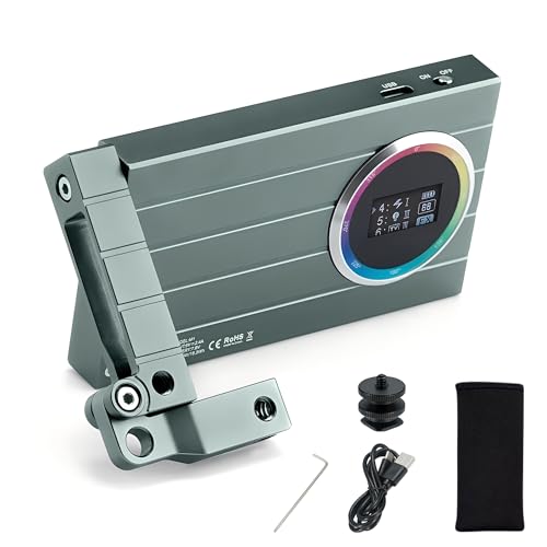 Godox M1 RGB Mini Creative Light,Led Video Light,13W 2500k-8500k Adjustable,CRI97 TLCT 97 RGB 0-360 Full Color,Music Beats Light Function and 40 FX Lighting Effects with Aluminum Alloy Shell(Green) - color: Green