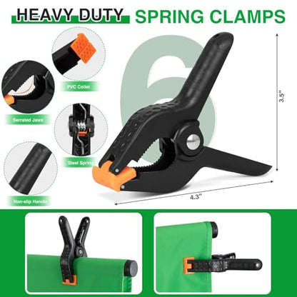 10x7.5 Photography Backdrop Stand Kit with Green Screen Backdrop, Photo Backdrop Stand Kit for Video Streaming, and Live Broadcast, Background Stand Kit with Sandbags, Clips, Carring Bag - size: 10x7.5 ft