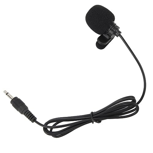 Wired Lavalier Microphone, Omnidirectional Condenser On Mic with Windproof Sponge and Noise Reduction Chip, for Interviews Meetings Recording Computer
