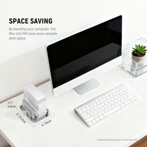 NEEWER Basics Mac mini Stand with SSD Holder, Aluminum Alloy PC Slot Upright Rack Dock Desk Mount Computer Accessories Compatible with Apple Mac mini with M4 or M4 Pro Chips, DS025 - style: DS025
