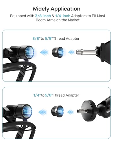 Wave Shouck Mount [Custom Built for Elgato Wave:3/1], Anti-Vibration Suspension Elastic Shock Mount Holder Clip Mic Mount Stand with 3/8" or 1/4" Screw Adapter Compatible with Wave:3/1 Microphone - size: Wave Shouck Mount